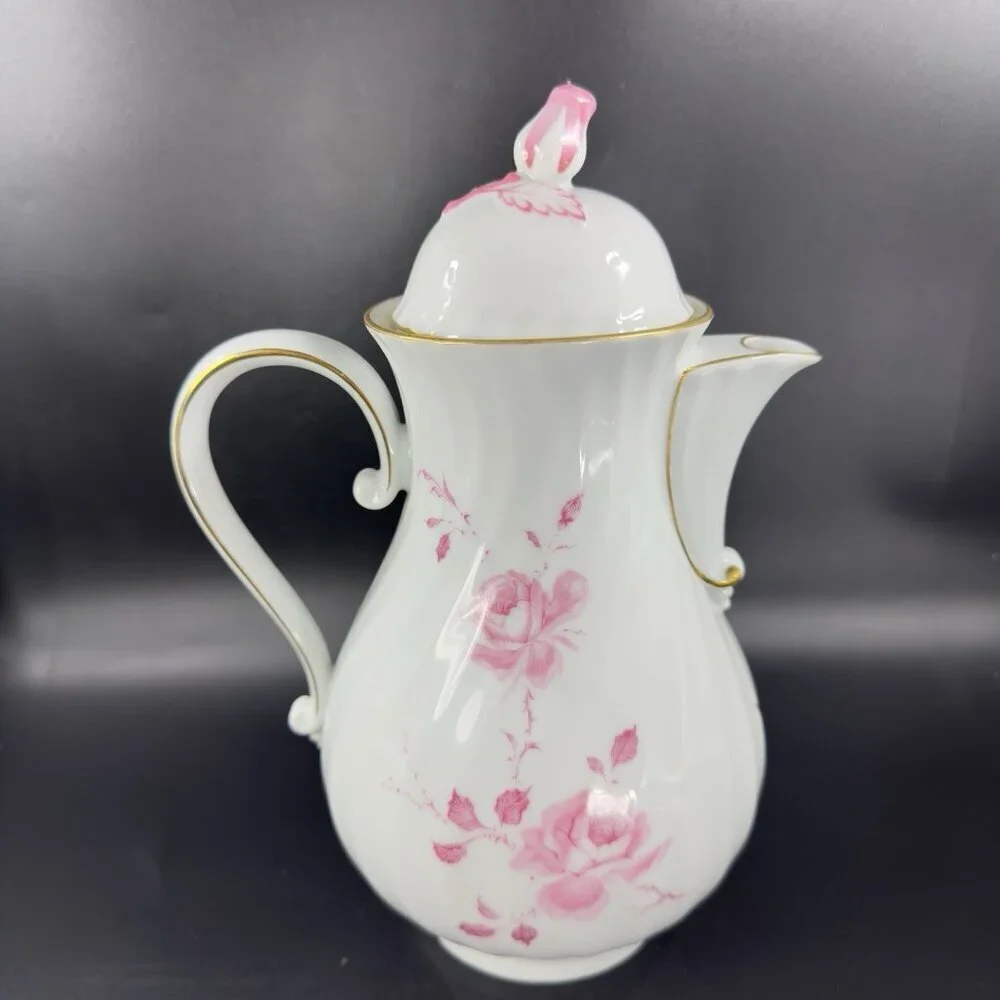 AK Kaiser Porcelain Teapot Rokokoform Dubarry Germany Rose‎ Bud Carafe Mirabell